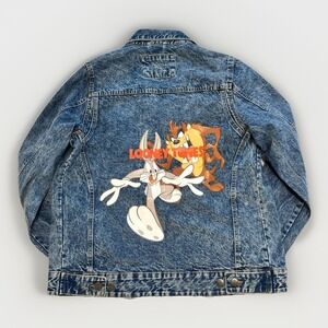 Vintage Looney Tunes‎ Members Only Denim Jacket-Small-Cartoons-Streetwear-90s